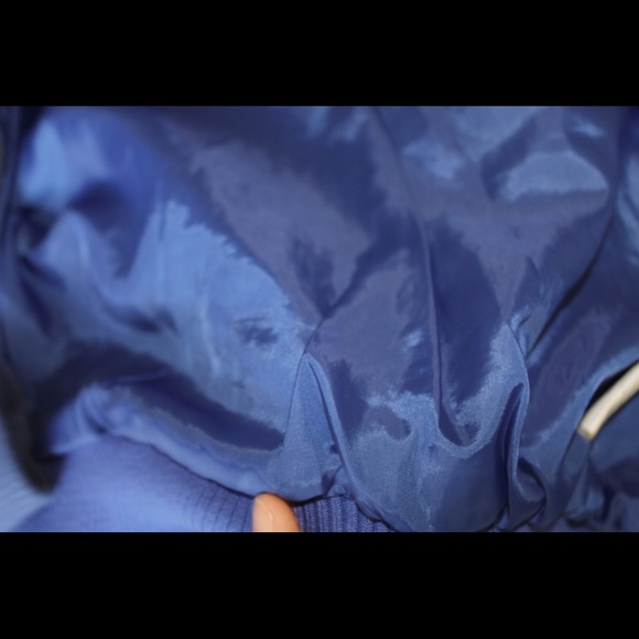 Royal blue real leather jacket - Picture 3 of 4